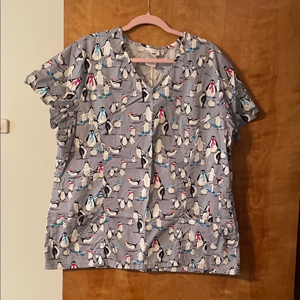Penguin Print Scrub Top